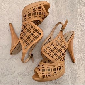 ROSEGOLD caged heeled sandals